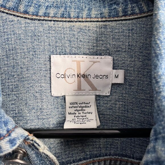 VTG Calvin Klein Denim Jacket Sz M - Picture 4 of 8